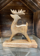 ITEM XF3250 - 8.75"H NATURAL MANGO WOOD STANDING DEER