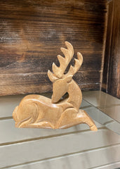 ITEM XF3255 - 5"L X 5"H NATURAL MANGOWOOD DEER