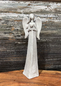 ITEM XMWC1033 - 2.5"X2"X8" POLYRESIN ANGEL HOLDING A HEART