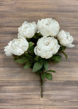 ITEM 10166 W - 21" WHITE PEONY BUSH X 8