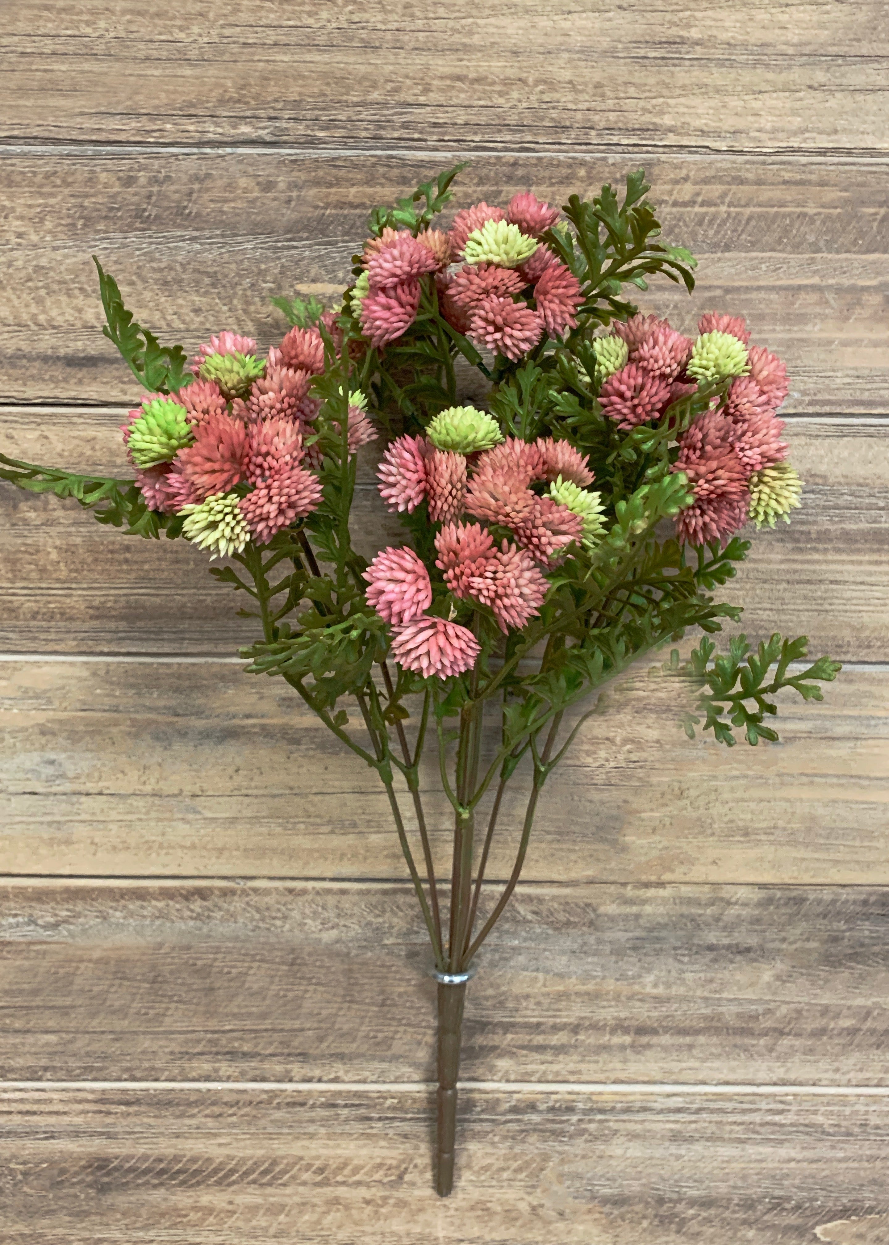 ITEM 10167 GRPK - 16" GREEN PINK FRESH TOUCH SEDUM CLUSTER BUSH X 7