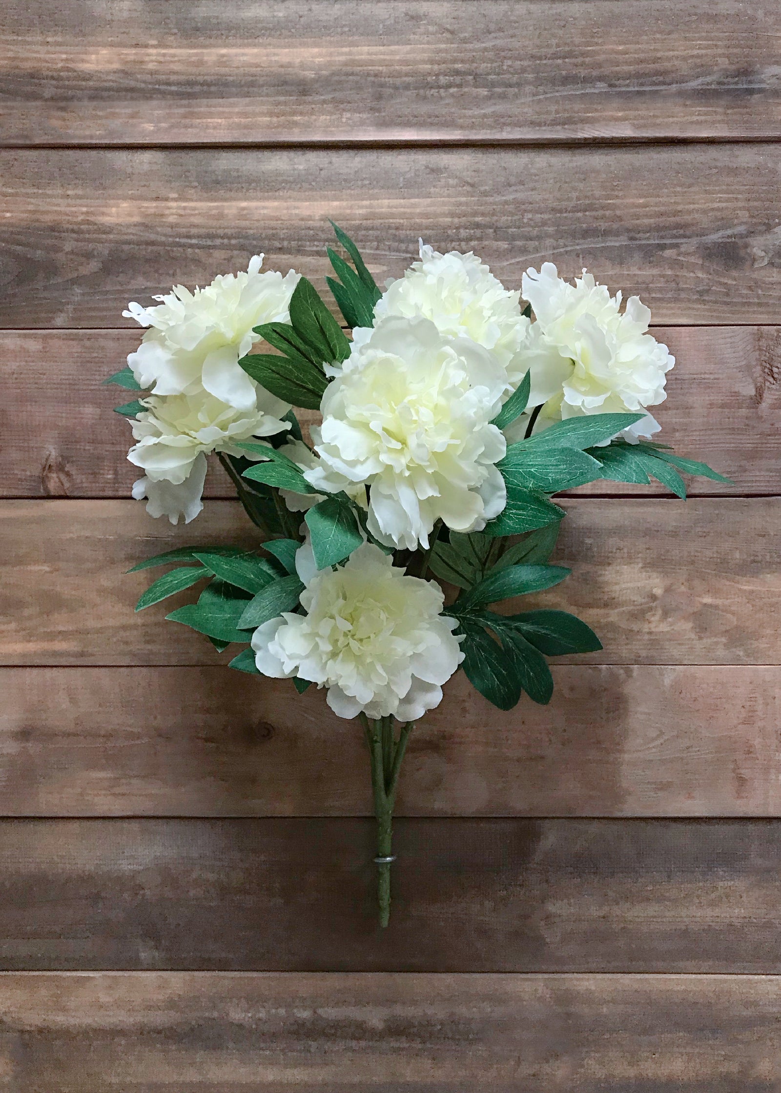 ITEM 10177 W - 20" WHITE PEONY BUSH WITH 10 HEADS