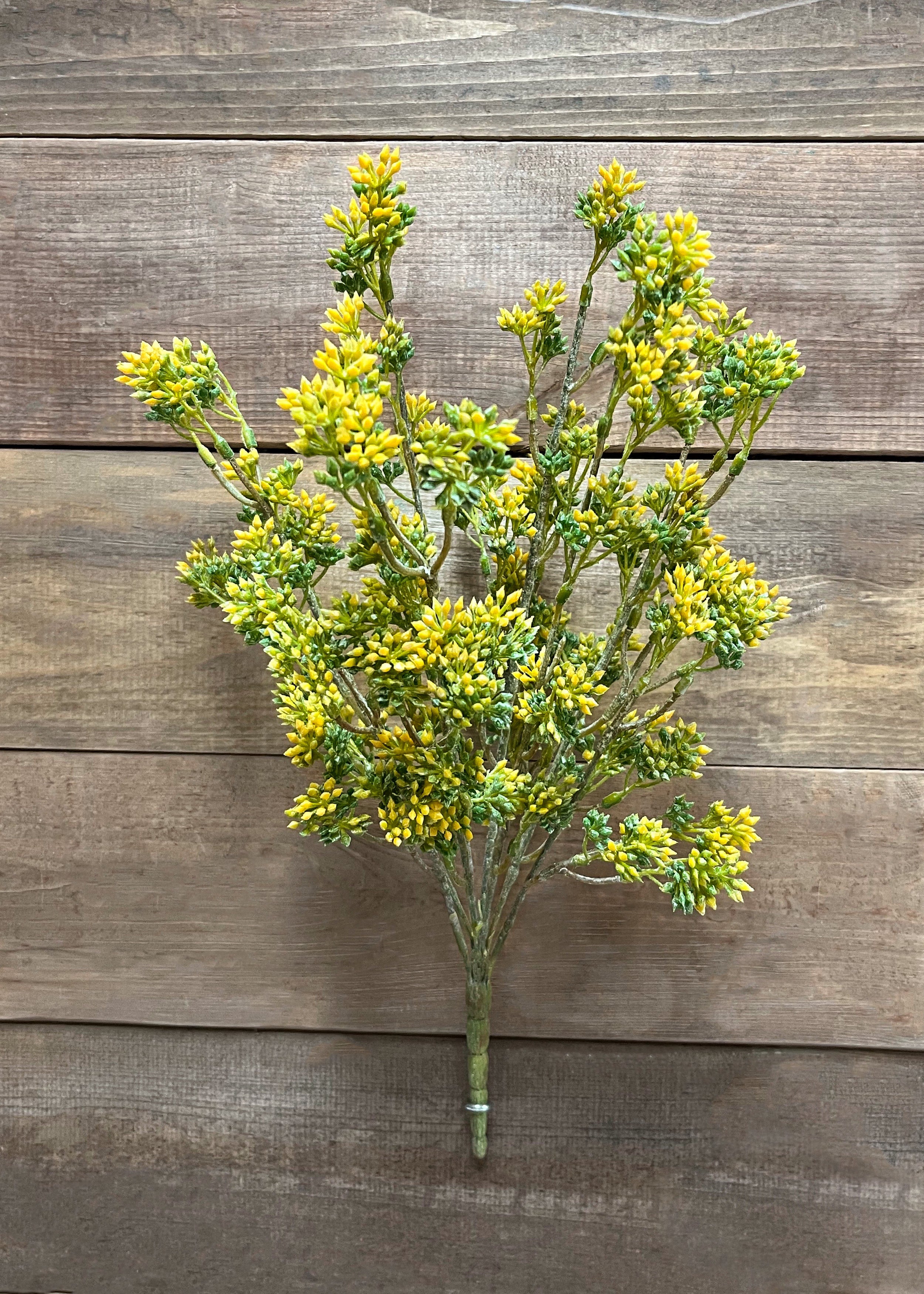 ITEM 10179 Y - 17" YELLOW SEEDED EUCALYPTUS BUSH WITH 9 STEMS