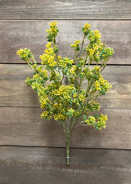 ITEM 10179 Y - 17" YELLOW SEEDED EUCALYPTUS BUSH WITH 9 STEMS