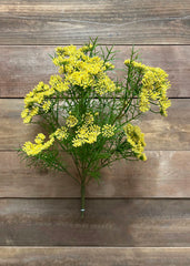 ITEM 10180 Y - 17" YELLOW QUEEN'S LACE BUSH WITH 9 STEMS
