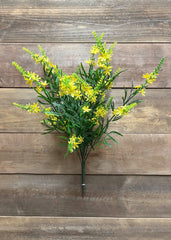 ITEM 10181 Y - 19" YELLOW SWEET VERONICA BUSH WITH 9 STEMS