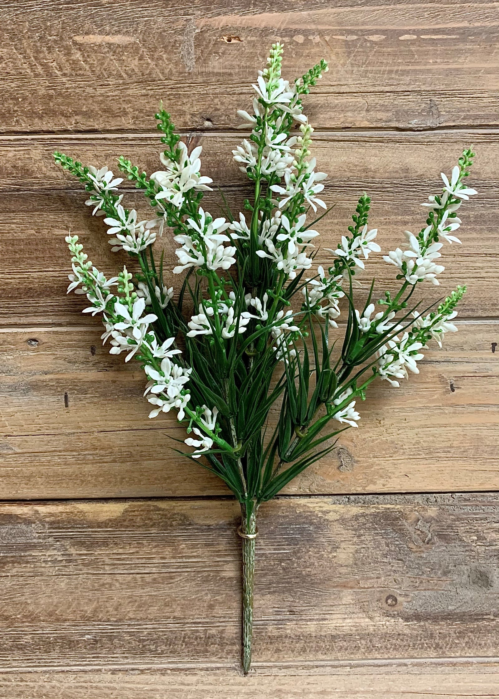 ITEM 11367 W - 13" WHITE SWEET VERONICA BUSH WITH 5 STEMS