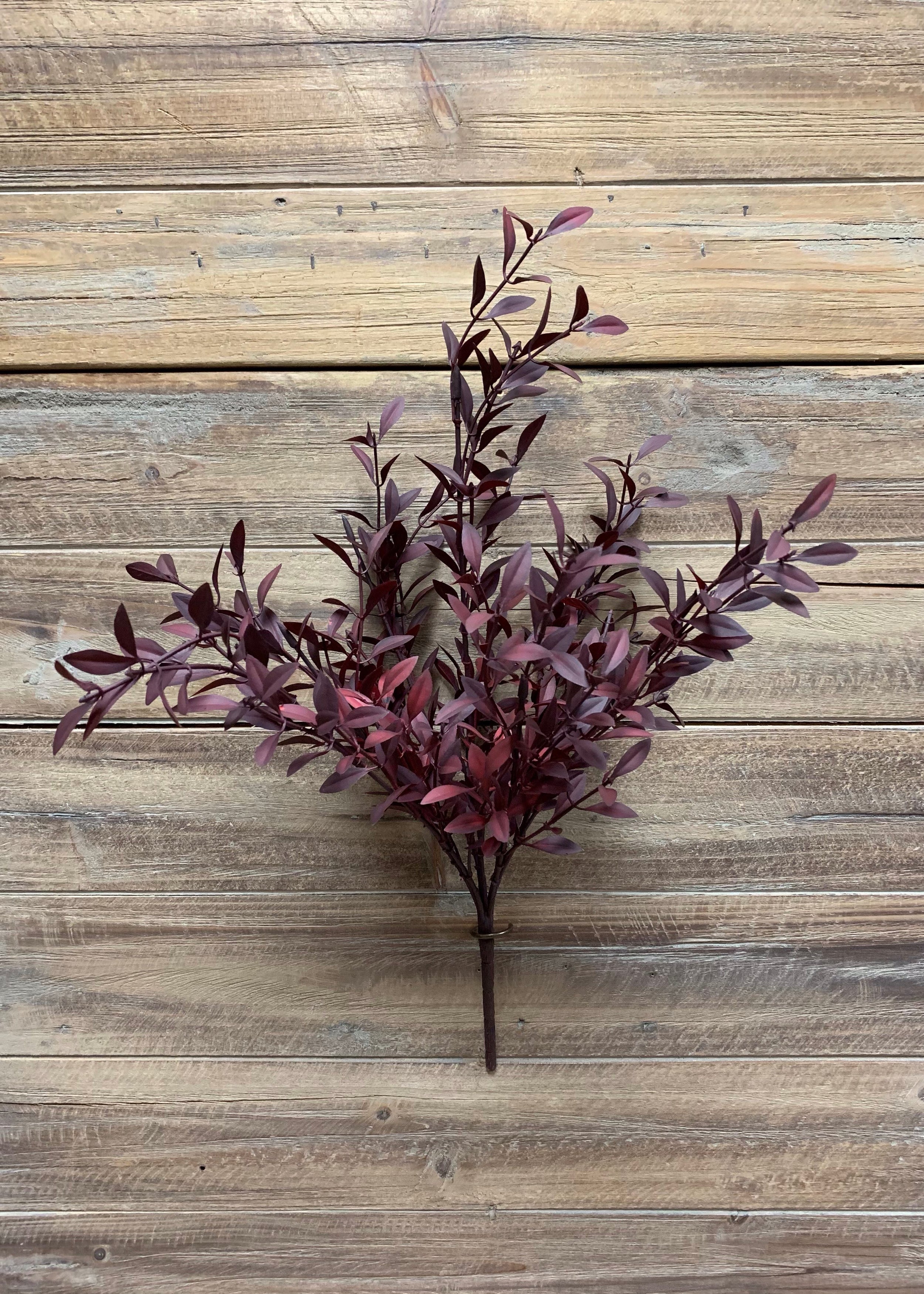 ITEM 11398 BUR - 18" BURGUNDY WILLOW LEAVES BUSH