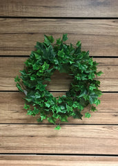 ITEM 12211 - 9" GREEN ENGLISH IVY WREATH WITH 220 LEAVES