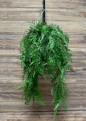 ITEM 12232 - 20" LACE FERN IN WHITE HANGING POT