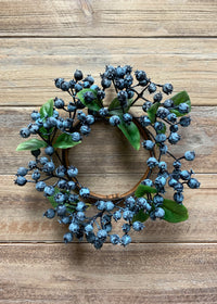 ITEM 12254 - 4.5" INSIDE DIM, 9" OUTSIDE DIM BLUEBERRY CANDLE RING