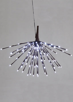 ITEM 1525 W - 90 WHITE LED LIGHTS B/O WITH BROWN WRAP STARBURST