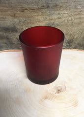ITEM 6076 R - RED 2 3/4" GLASS VOTIVE CUP HOLDER - 15 PIECES PER BOX