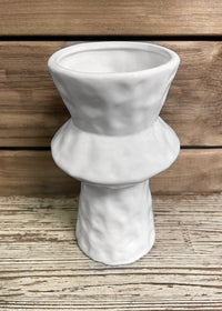 ITEM 65175 - 4.5"DX8"H ESTE WHITE CERAMIC VASE