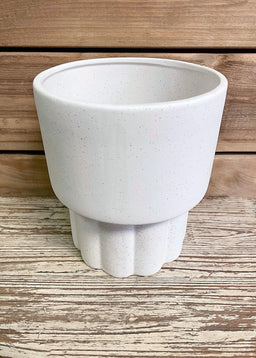ITEM 65291 - 7"X8" MATTE WHITE CERAMIC PLANTER