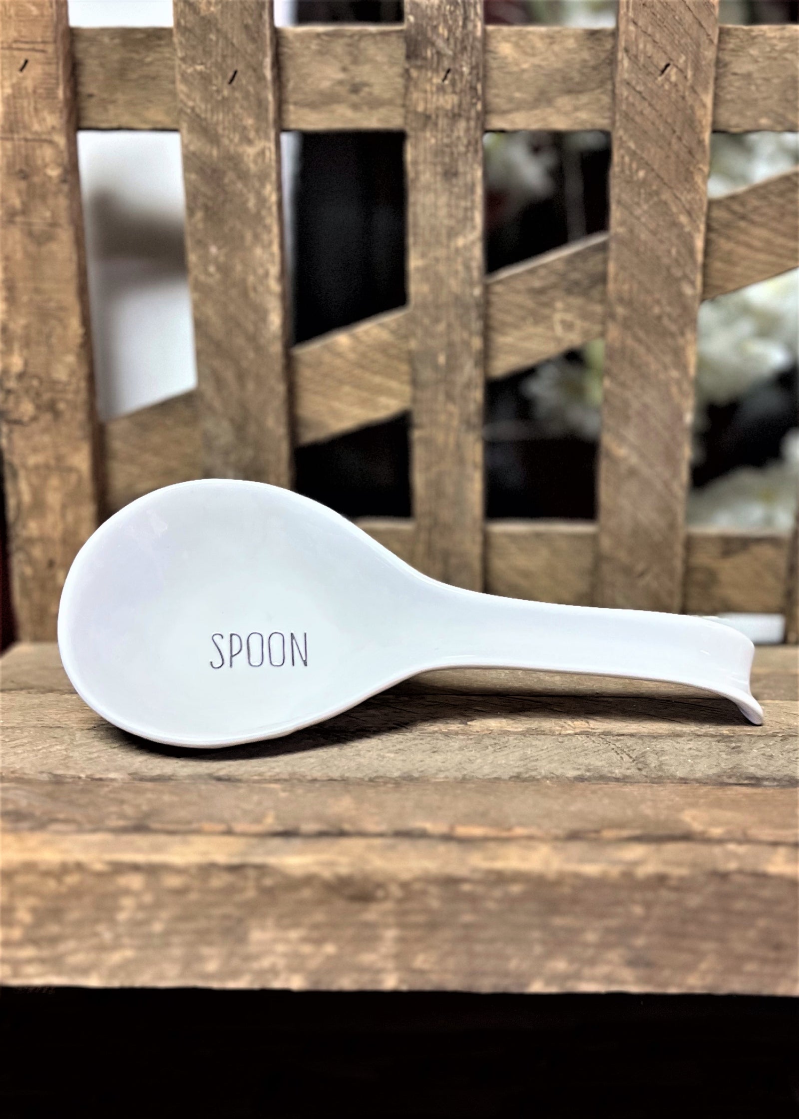 ITEM 65687 - 8" MODERN FARMHOUSE CERAMIC SPOON