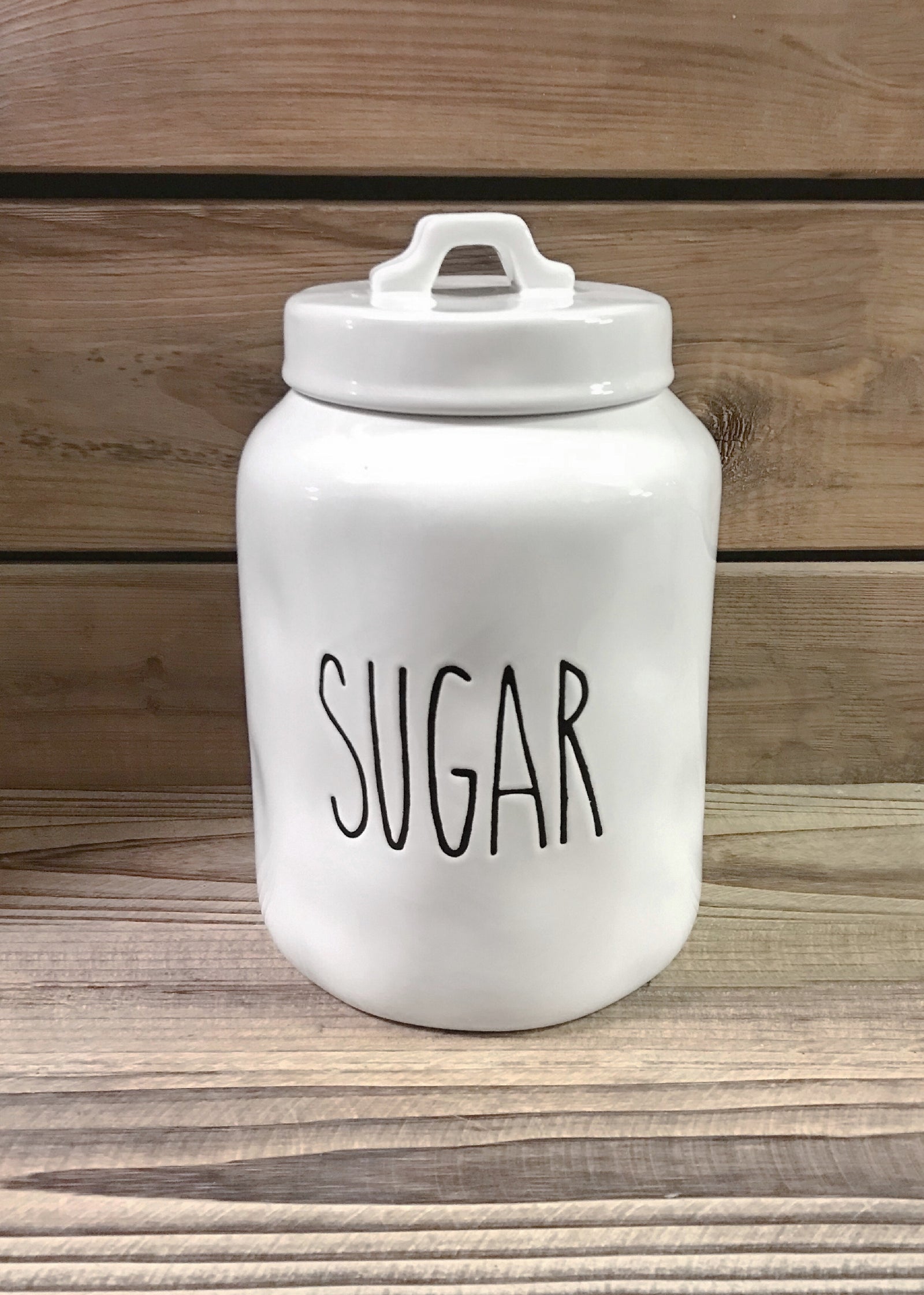 ITEM 65899 - CERAMIC FARMHOUSE MODERN "SUGAR" CANISTER, 9.5"H