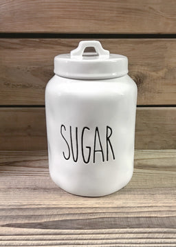 ITEM 65899 - CERAMIC FARMHOUSE MODERN "SUGAR" CANISTER, 9.5"H