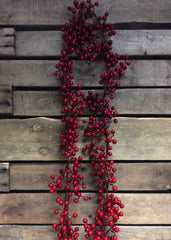 ITEM 81092 R -  6 FOOT RED OUTDOOR BERRY GARLAND