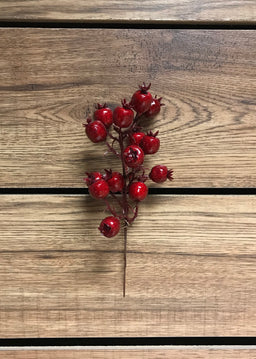 ITEM 81235 R - 8" OUTDOOR RED CRANBERRY PICK - 12 PIECES PER BAG