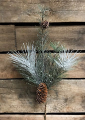 ITEM 81322 - 16" GLITTER  MIXED PINE AND CONE SPRAY
