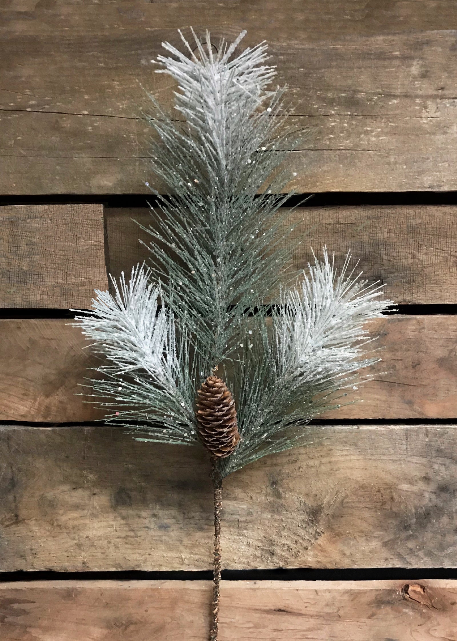 ITEM 81323 - 24" GLITTER PINE PICK WITH PINE CONE