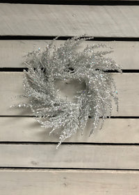 ITEM 81372 - 3" INSIDE DIM, 10" OUTSIDE DIM SILVER ATLANTIC PINE CANDLE RING