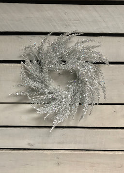 ITEM 81372 - 3" INSIDE DIM, 10" OUTSIDE DIM SILVER ATLANTIC PINE CANDLE RING