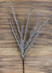 ITEM 81476 SILVER - 36" SILVER WEATHER RESISTENT BERRIES SPRAY