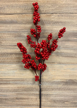 ITEM 81477 R - 31" RED WEATHER RESISTENT BERRIES SPRAY