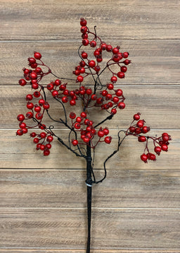 ITEM 81478 R - 26" RED WEATHER RESISTENT BERRIES SPRAY