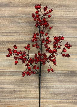 ITEM 81479 R - 30" RED WEATHER RESISTENT BERRIES SPRAY