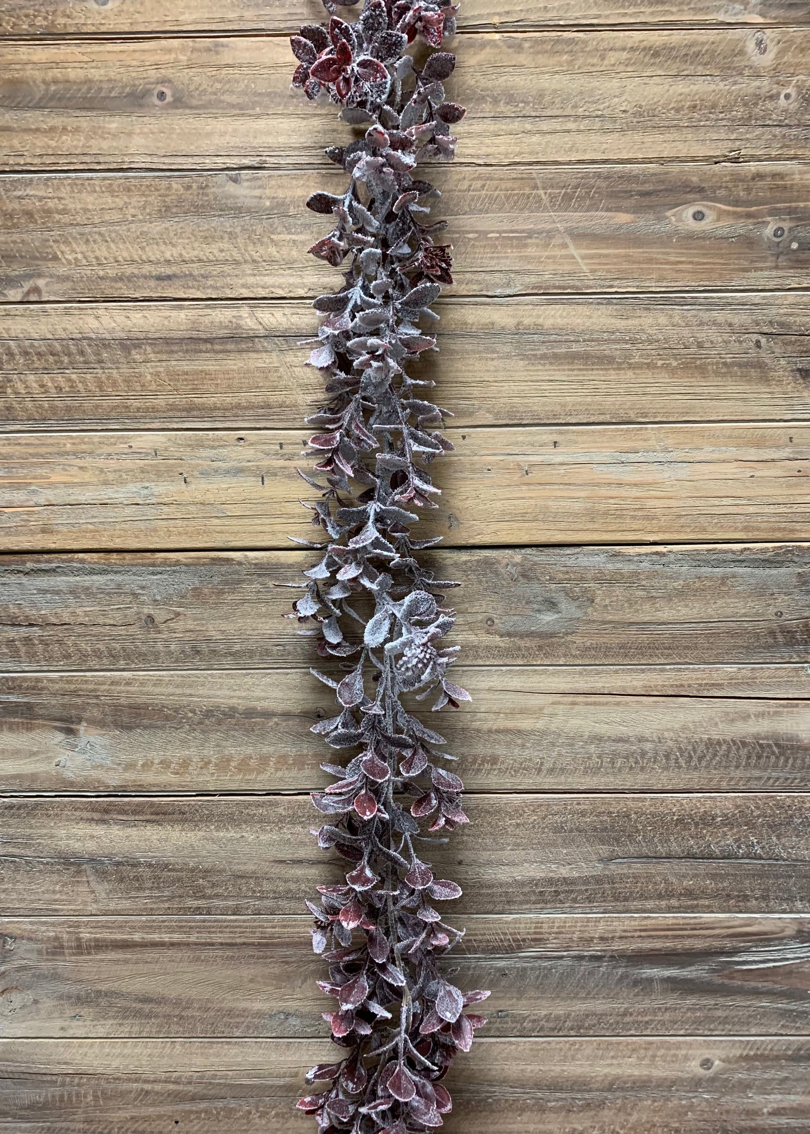 ITEM 81597 BUR - 72" SNOWY BURGUNDY AGLAIA GARLAND