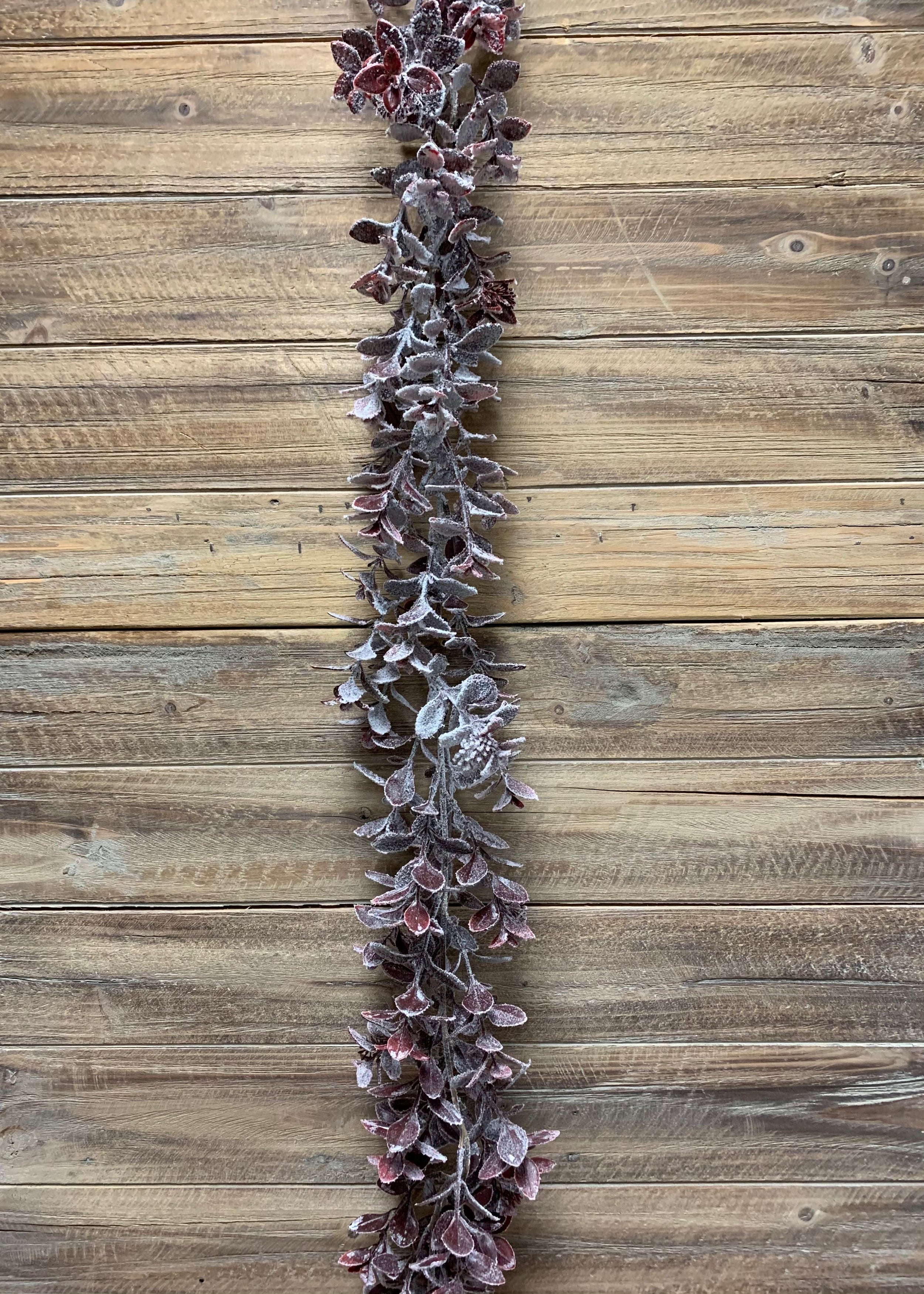 ITEM 81597 BUR - 72" SNOWY BURGUNDY AGLAIA GARLAND
