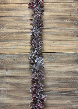 ITEM 81597 BUR - 72" SNOWY BURGUNDY AGLAIA GARLAND