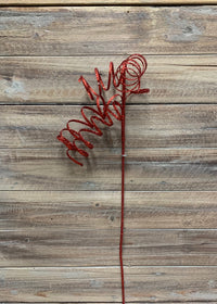 ITEM 81602 R - 26" RED GLITTERD CURLY STEM