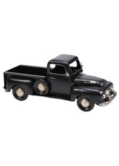 ITEM AM 026102- 16"X6.5" BLACK METAL TRUCK PLANTER WITH LINER