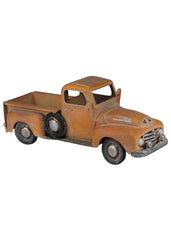 ITEM AM 0388- 16"X6.5" RUST METAL TRUCK PLANTER WITH LINER