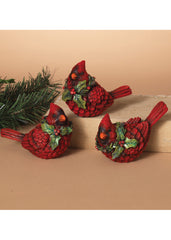 ITEM G2158340 - 5"L RESIN CARDINAL FIGURINE WITH HOLLY BERRY TRIM