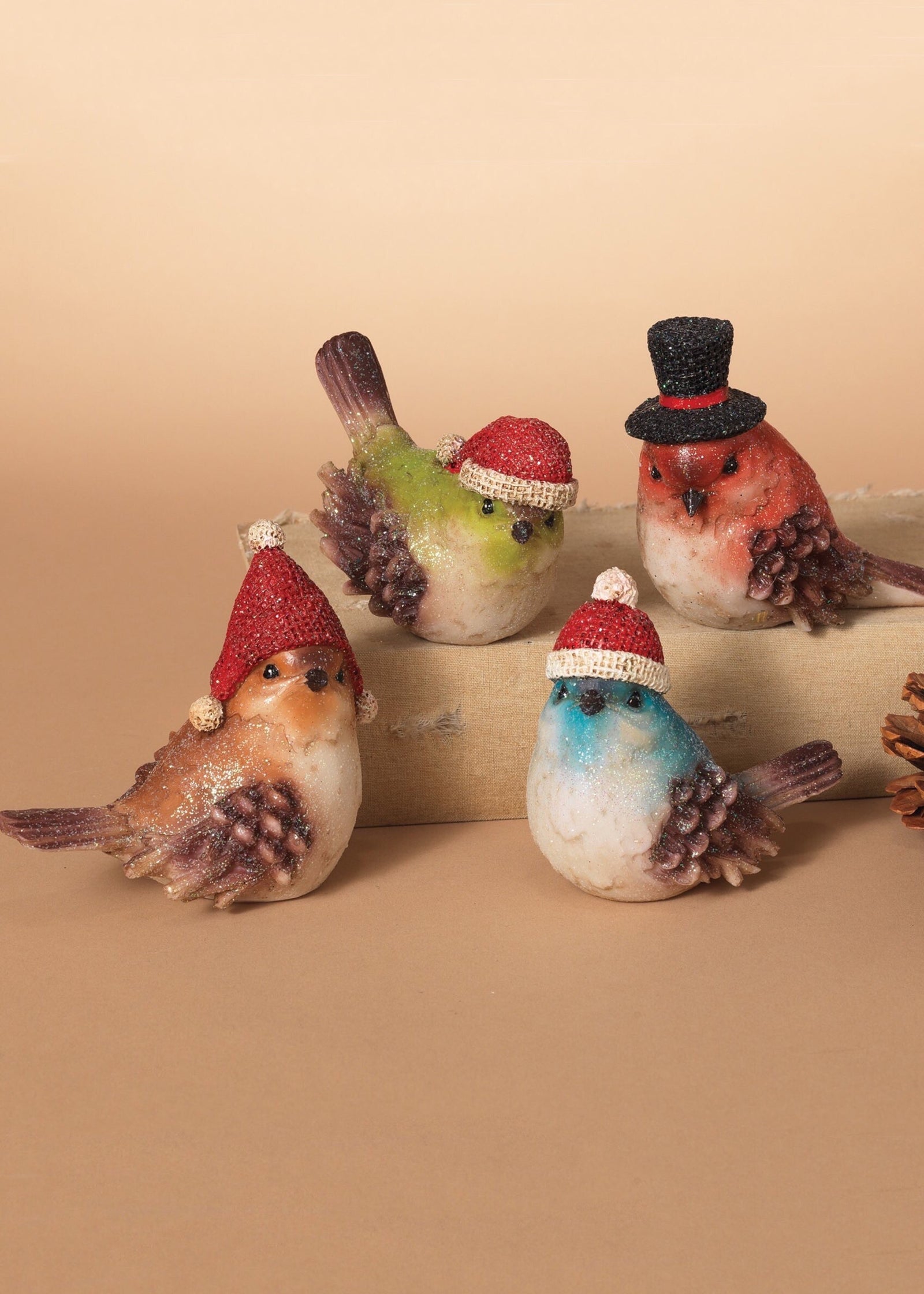 ITEM G2159370 - 3.75"L RESIN WINTER BIRD WITH HAT FIGURINE