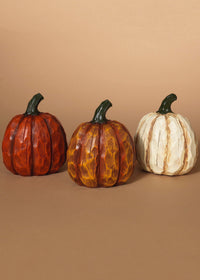 ITEM G2213660 - 6.5"H RESIN WOOD LOOK PUMPKIN