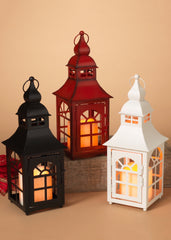 ITEM G2270350 - 11.8"H B/O LIGHTED METAL HOLIDAY LANTERN WITH TIMER