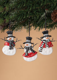 ITEM G2313470 - 4"H CLAY DOUGH SNOWMAN ORNAMENT
