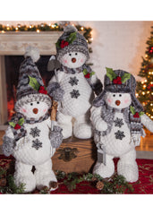 ITEM G2356200 - 16"H PLUSH HOLIDAY STANDING SNOWMAN W/ HAT & SCARF