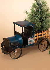 ITEM G2420220 - 19"L METAL ANTIQUE BLUE TRUCK WITH SEASONAL MAGNETS