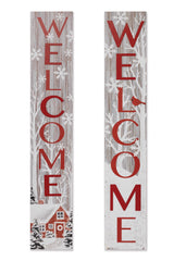 ITEM G2425500 - 47.25"H WOOD HOLIDAY "WELCOME" PORCH SIGN
