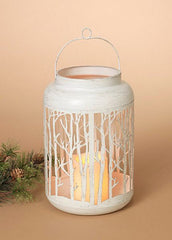 ITEM G2435810 - 11"H BATTERY OPERATED LIGHTED METAL FOREST LANTERN