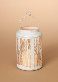 ITEM G2435820 - 7.5"H BATTERY OPERATED LIGHTED METAL FOREST LANTERN