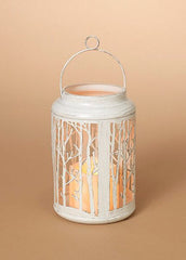 ITEM G2435820 - 7.5"H BATTERY OPERATED LIGHTED METAL FOREST LANTERN