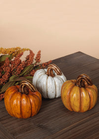 ITEM G2484360 - 3.5"H RESIN HARVEST PUMPKIN